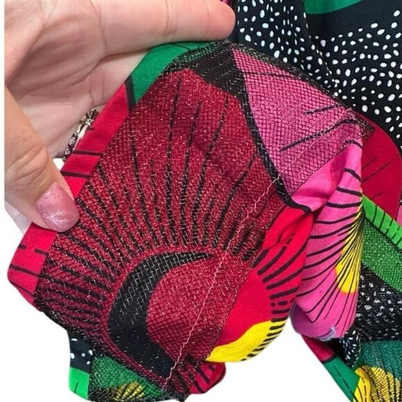 African Tribal Inspired BOHO Cotton Handmade A-Line Colorful Mini Dress Medium - Picture 3 of 15